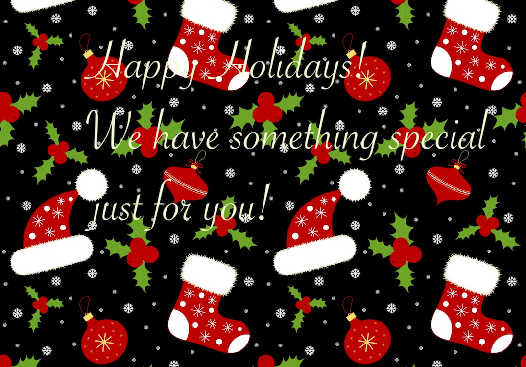Holiday message with stockings