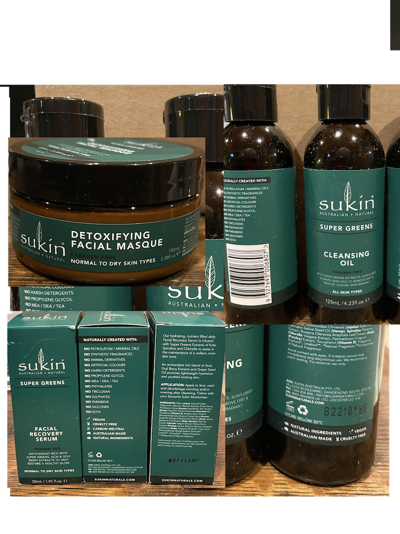 Collage of SUKIN Facial products